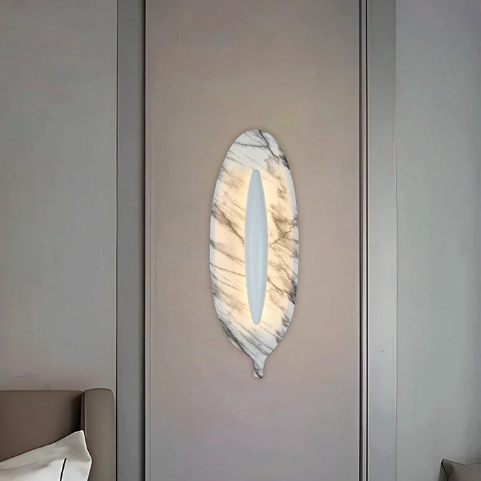Marbella LeafGlow Carrara Marble LED Wall Light