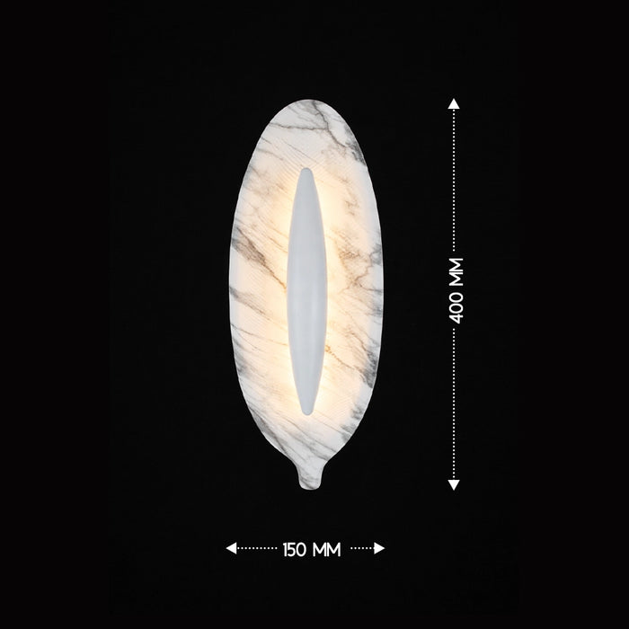 Marbella LeafGlow Carrara Marble LED Wall Light