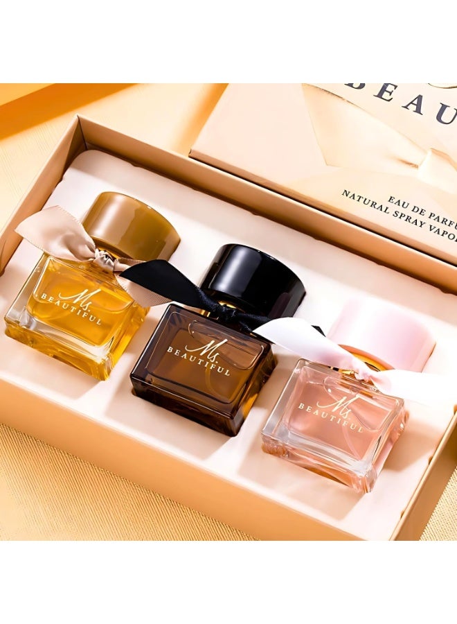 MARK HIM Ladies Perfume Set Eau De Parfum, Luxury Perfume Gift Set for Women, 3x30ml Long-Lasting Perfume Set for Her Birthday, Fresh Floral Fragrance Perfumes Box Gift Set for Girlfriend, Dating, Anniversary