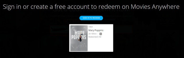 Mary Poppins HD Digital Code (1964) (Redeems in Movies Anywhere; HDX Vudu Fandango & HD iTunes Apple TV Transfer From Movies Anywhere)