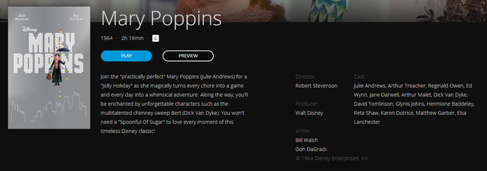 Mary Poppins HD Digital Code (1964) (Redeems in Movies Anywhere; HDX Vudu Fandango & HD iTunes Apple TV Transfer From Movies Anywhere)