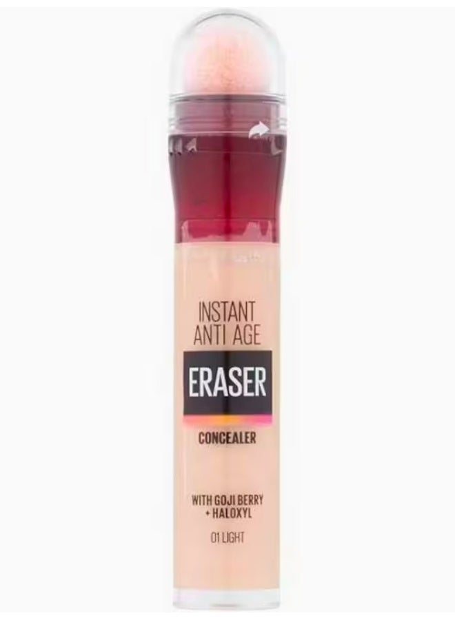 MAYBELLINE NEW YORK Concealer Instant Anti Age Eraser Eye Concealer, Dark Circles and Blemish Concealer, Ultra Blendable Formula 01 Light