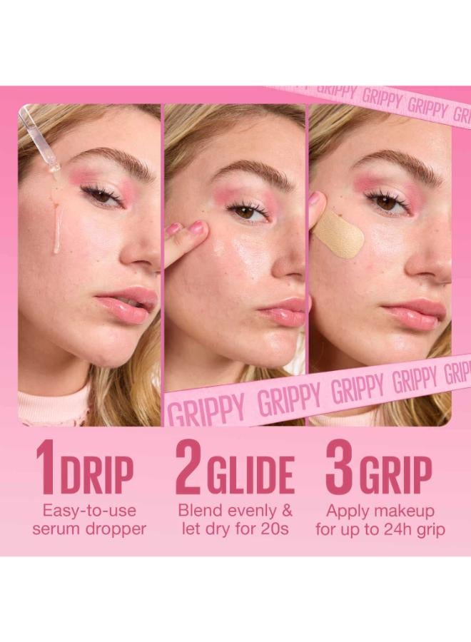 MAYBELLINE NEW YORK Grippy Serum Primer, Hydrating Makeup Primer With 2% Niacinamide For Up To 24Hr Make Up Wear, Clear, 30Ml