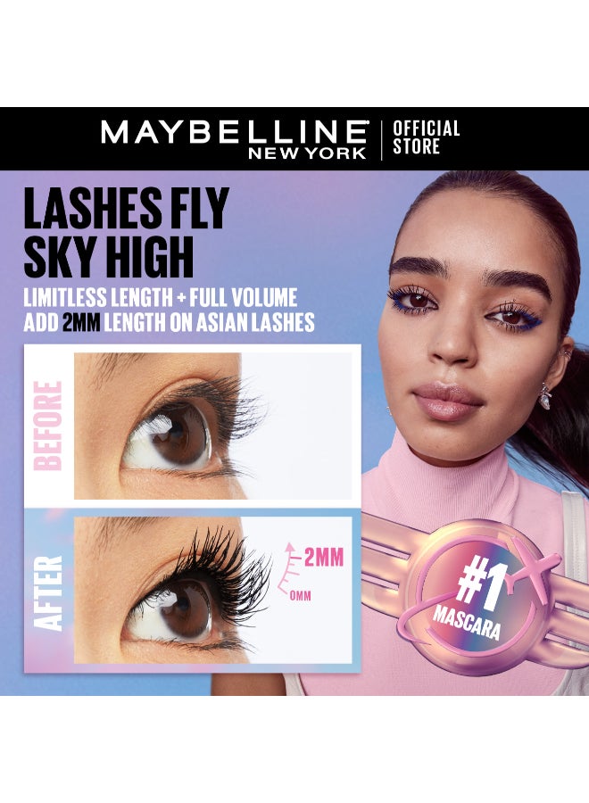 MAYBELLINE NEW YORK LASH SENSATIONAL SKY HIGH MASCARA, BLACK, 36H, LENGTHENING, VOLUMIZING, +2MM LENGTH ON ASIAN LASHES Black