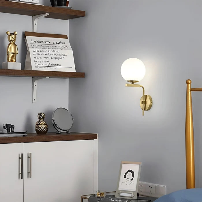 Mid-Century Golden Globe Wall Light
