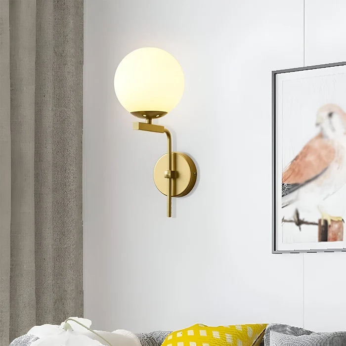 Mid-Century Golden Globe Wall Light