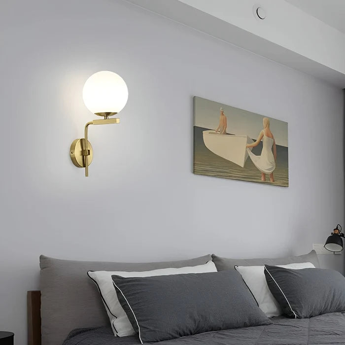 Mid-Century Golden Globe Wall Light