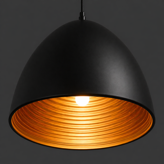 Midnight Capsule Black and Gold Pendant Light