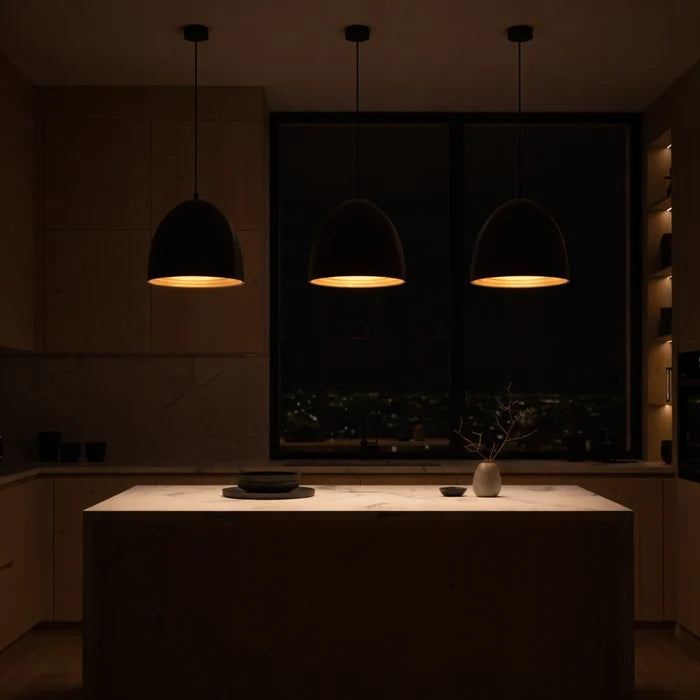 Midnight Capsule Black and Gold Pendant Light