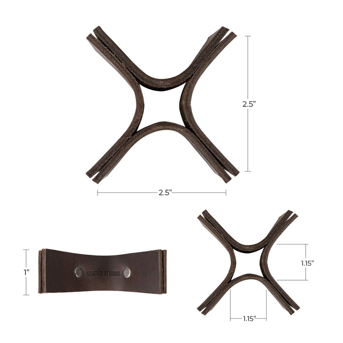 Minimalist Set of 3 Candel Base Holder - Stockyard X 'The Leather Store'