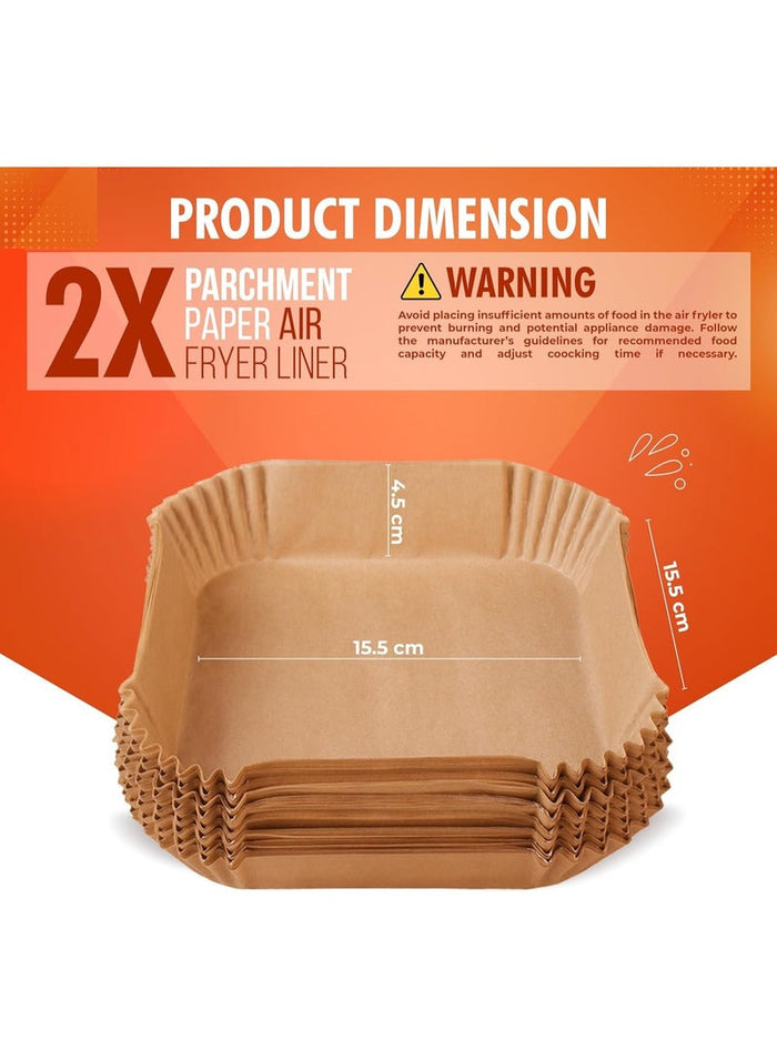 MMG 100 Pcs Air Fryer Disposable Paper Liner, Air Fryer Liners Square, Baking Paper for Air Fryer Wa