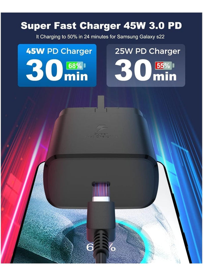 MMG 45W USB C Super Fast Charging Charger - Compatible with S24 S23 S22 S21 S20 Ultra, S24+ S23+ S22