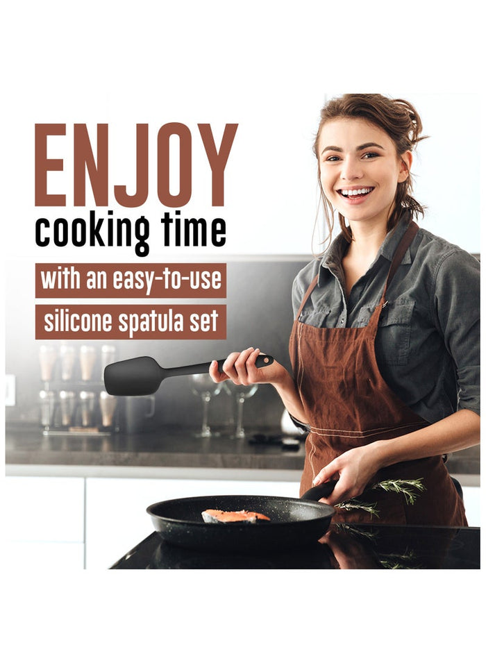 MMG 6-Piece Silicone Spatula Set - Kitchen Utensils Set for Baking, Cooking, and Mixing, 600 °F Heat