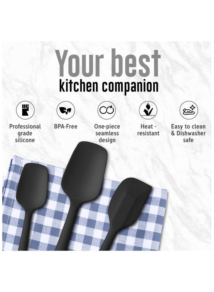 MMG 6-Piece Silicone Spatula Set - Kitchen Utensils Set for Baking, Cooking, and Mixing, 600 °F Heat
