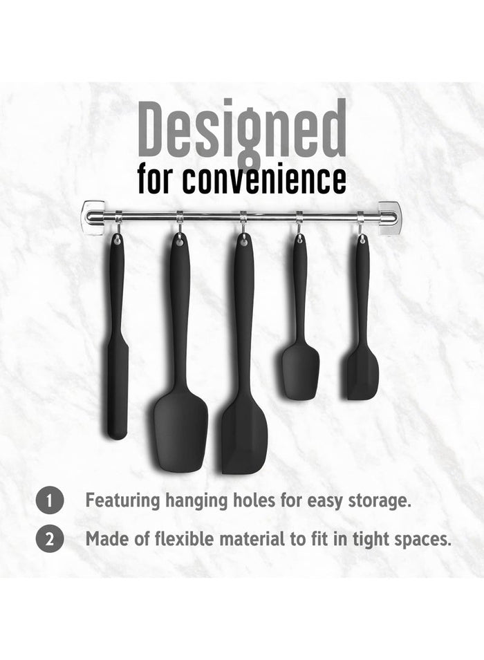 MMG 6-Piece Silicone Spatula Set - Kitchen Utensils Set for Baking, Cooking, and Mixing, 600 °F Heat