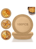 MMG Air Fryer Disposable Paper Liner, 100 PCS Non-stick Disposable Air Fryer Liners, Parchment Paper