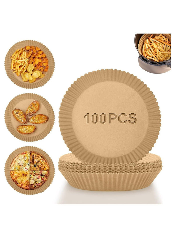 MMG Air Fryer Disposable Paper Liner, 100 PCS Non-stick Disposable Air Fryer Liners, Parchment Paper