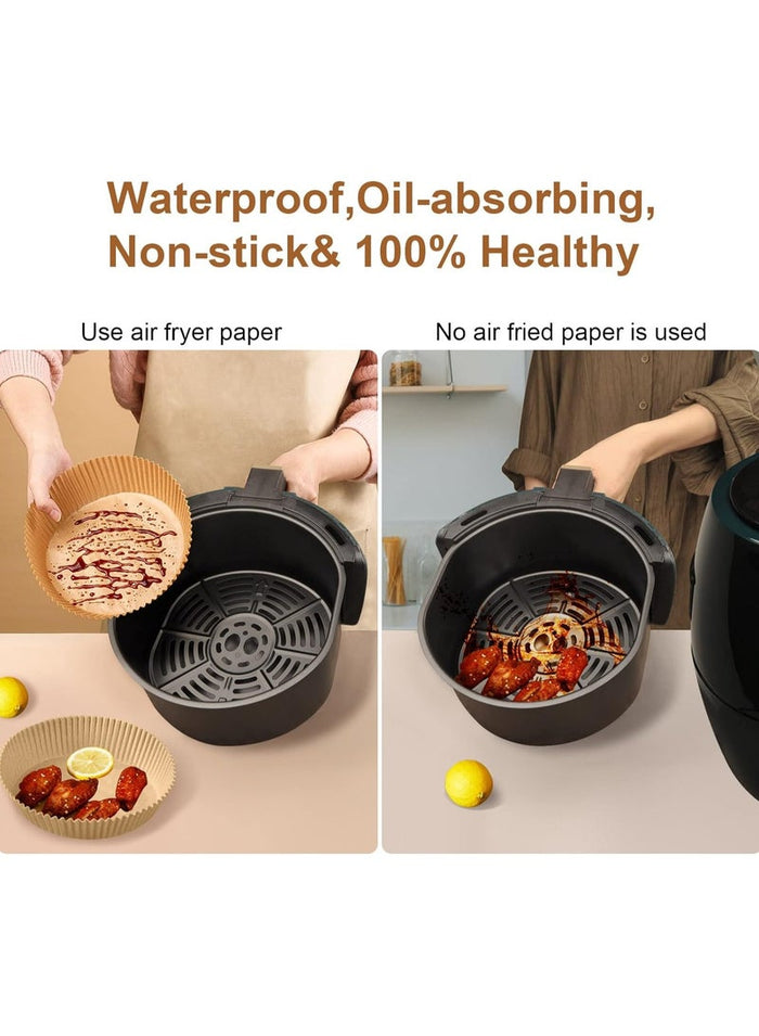 MMG Air Fryer Disposable Paper Liner, 100 PCS Non-stick Disposable Air Fryer Liners, Parchment Paper