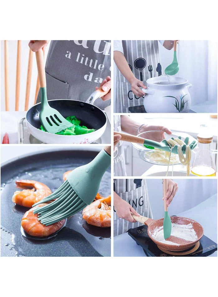 MMG Cooking utensil Set, 12 Pcs Silicone Spatula Set for Baking, Cooking & Decorating, Home Kitchen