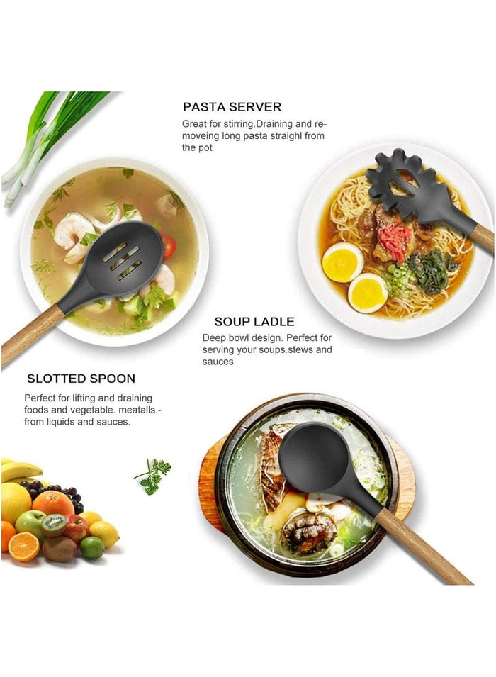 MMG Cooking utensil Set, 12 Pcs Silicone Spatula Set for Baking, Cooking & Decorating, Home Kitchen