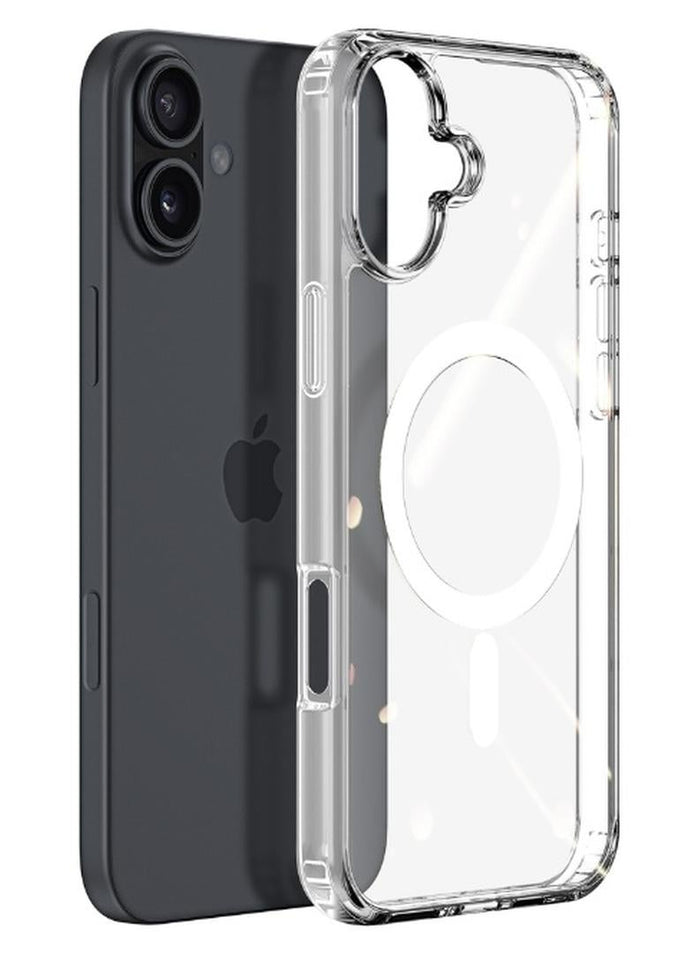 MMG iPhone 16 Clear Magnetic Cover | Mag Safe Compatible | Hybrid Protective Crystal Clear Hard Back