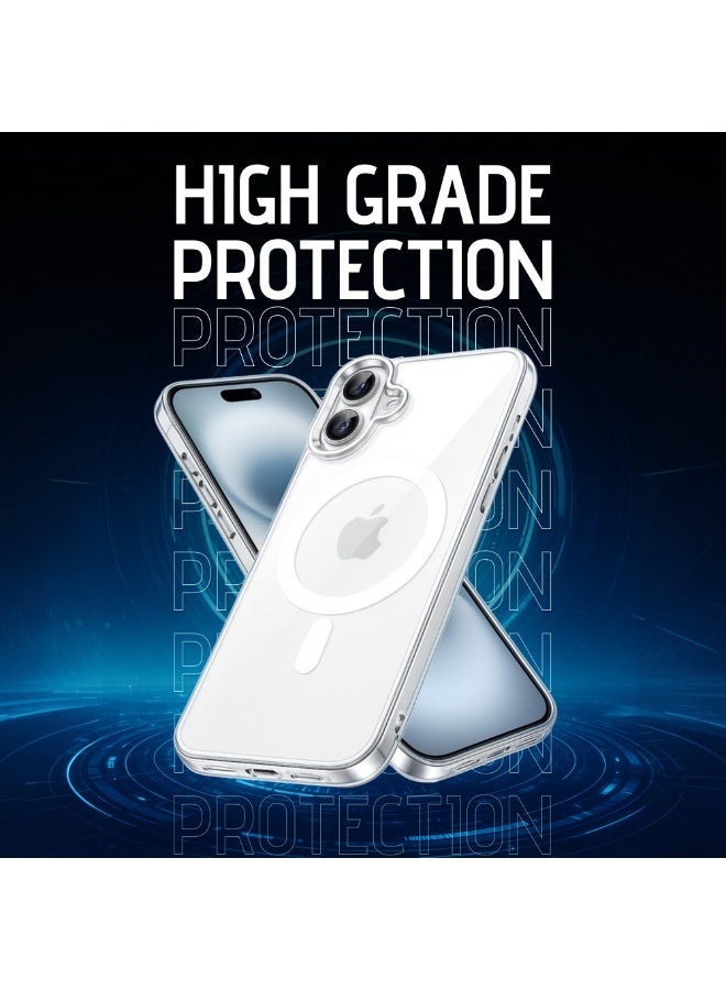 MMG iPhone 16 Clear Magnetic Cover | Mag Safe Compatible | Hybrid Protective Crystal Clear Hard Back