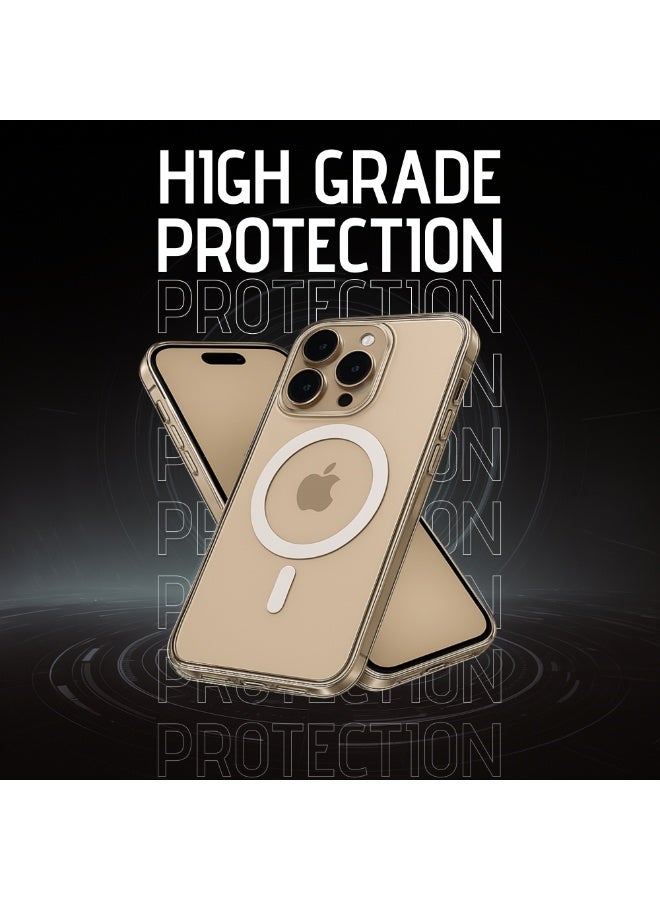 MMG iPhone 16 Pro Max Clear Magnetic Cover | Mag Safe Compatible | Hybrid Protective Crystal Clear H