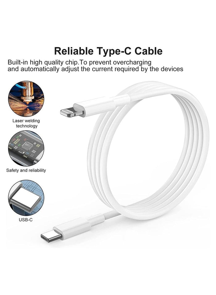 MMG iPhone 20W Fast Charger | USB C Wall Fast Charger with 1m USB C to Lightning Cable Compatible wi