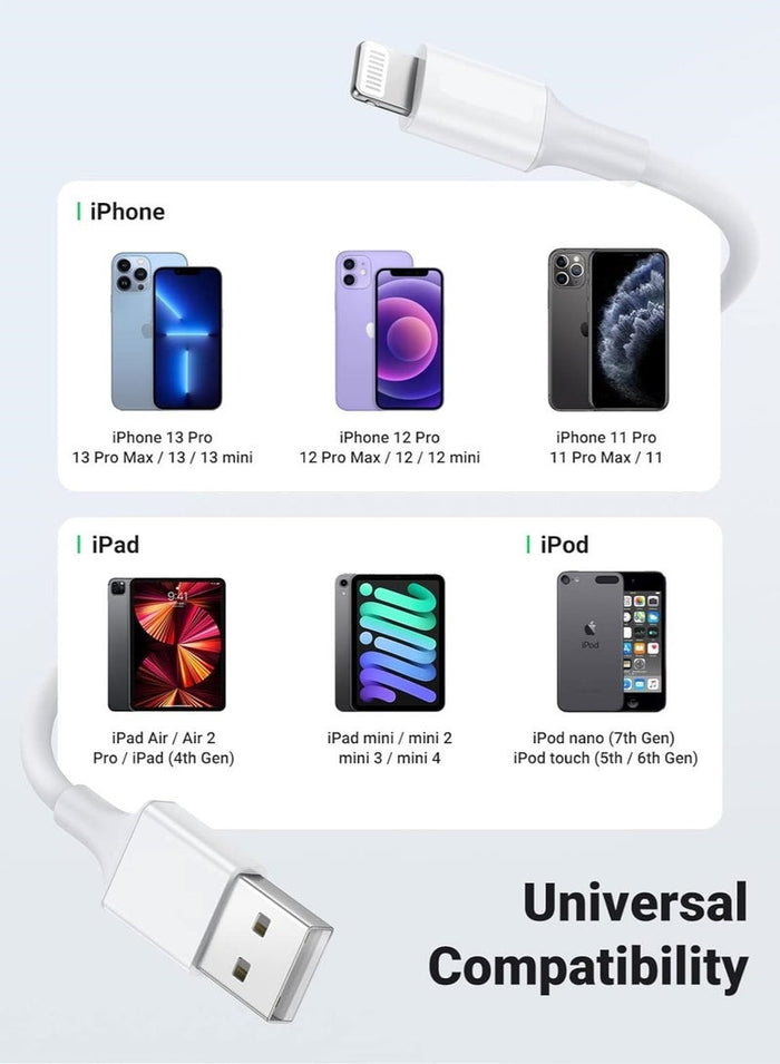 MMG iPhone Charger Cable 2M [MFi Certified] Lightning Cable iPhone Cable 2.4A Lightning Cord Compati