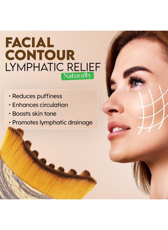 MMG Lymphatic Contour Face Brush-Facial Dry Brush-Lymphatic Drainage Massager,Soft Dry Brushing Beau