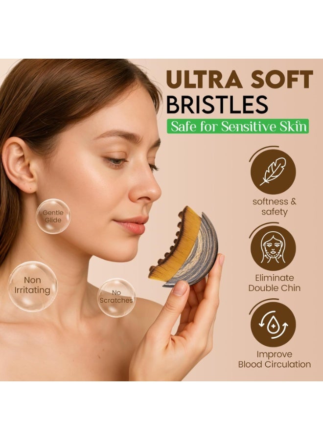 MMG Lymphatic Contour Face Brush-Facial Dry Brush-Lymphatic Drainage Massager,Soft Dry Brushing Beau