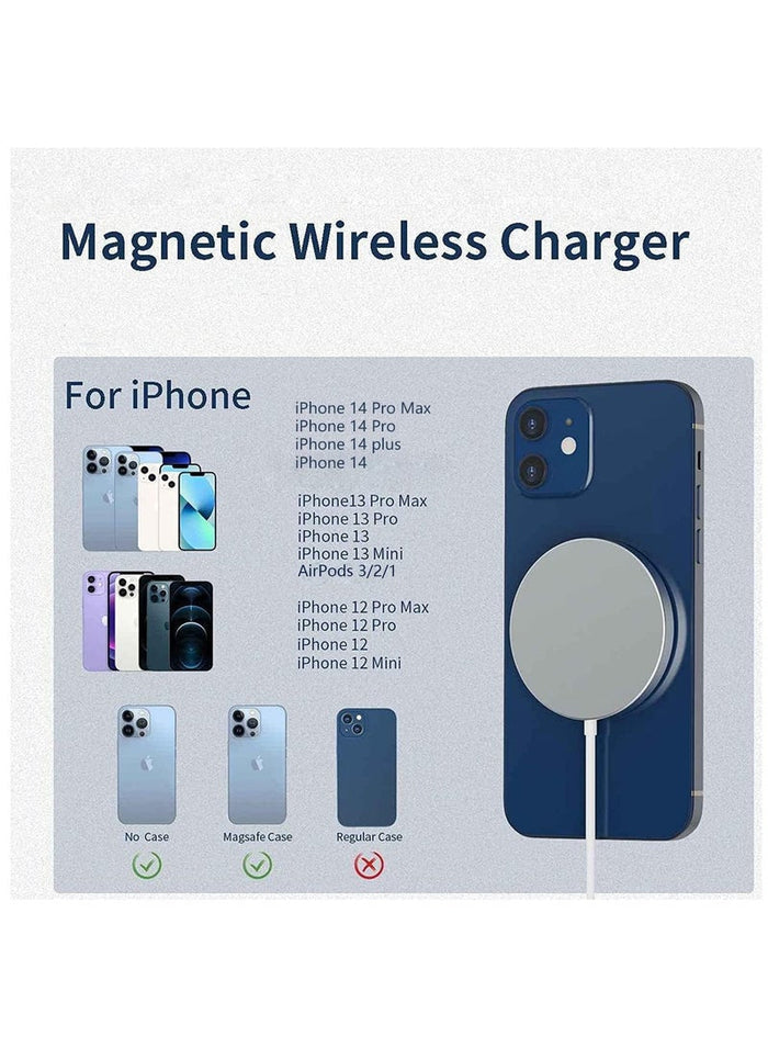 MMG MagSafe Charger【MFI/UACK Certified】 USB C Fast Charging,Wireless Magnetic Fast PD Charging up to