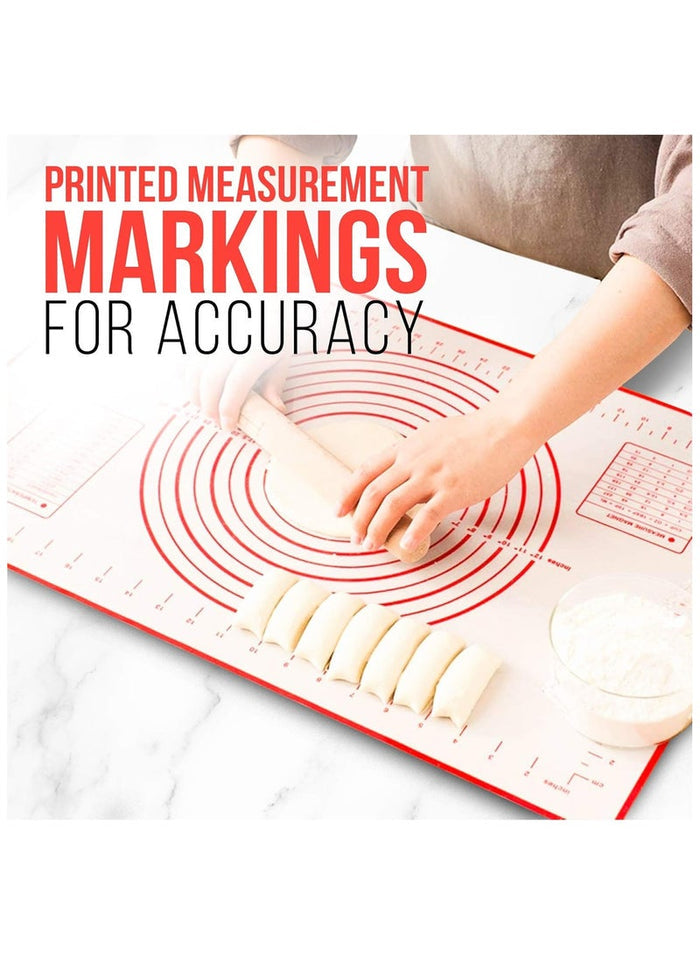 MMG Non-Stick Silicone Baking Mat Large 60x40cm Measuring Mat Glass Fiber Perfect for Bakers Kneadin