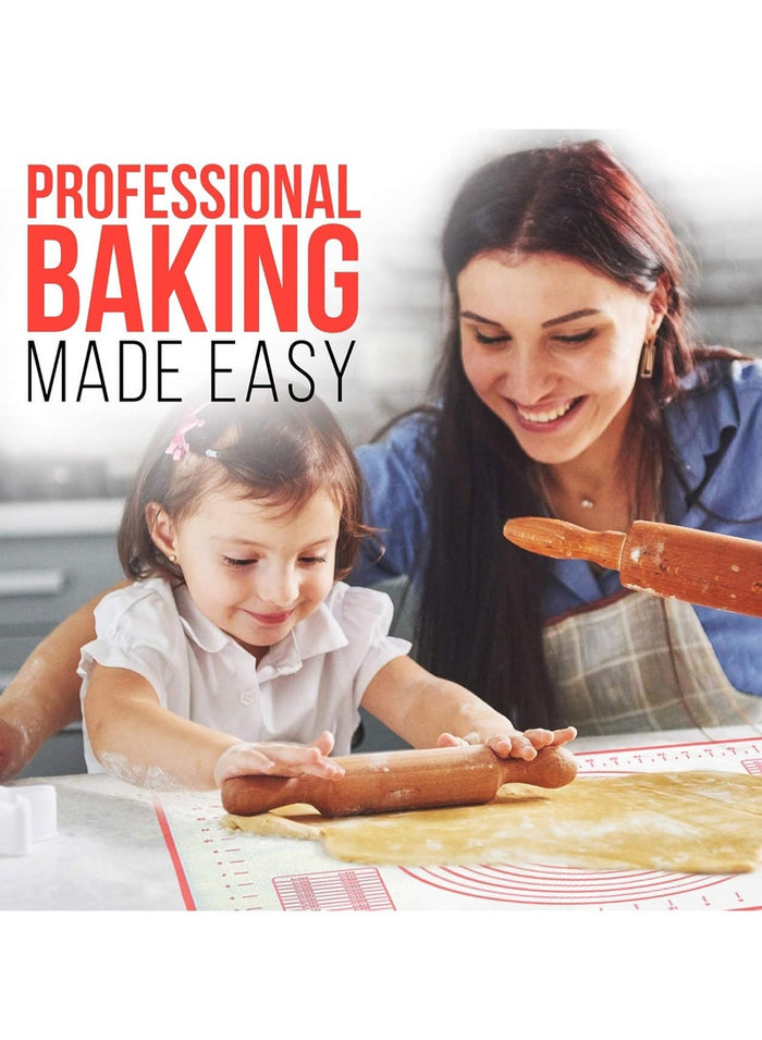 MMG Non-Stick Silicone Baking Mat Large 60x40cm Measuring Mat Glass Fiber Perfect for Bakers Kneadin