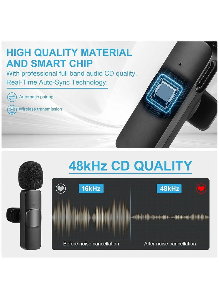 MMG Professional Wireless Lavalier Lapel Microphone for iPhone, iPad - Cordless Omnidirectional Cond
