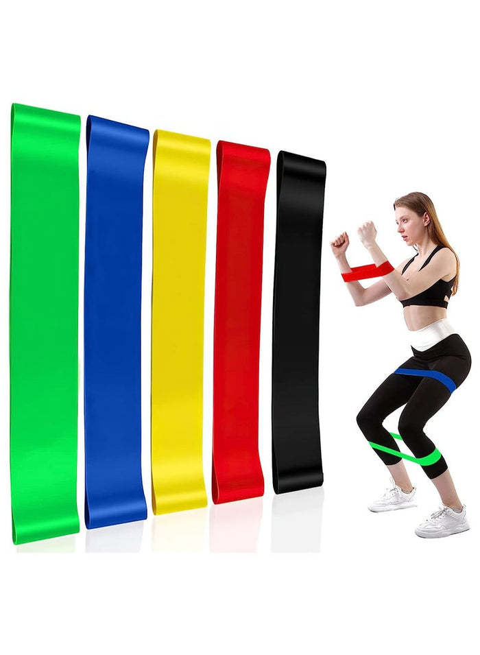 MMG Resistance Bands Set, 5pcs Assorted Pounds Strength Training Exercise Resistance Loops Stretch B