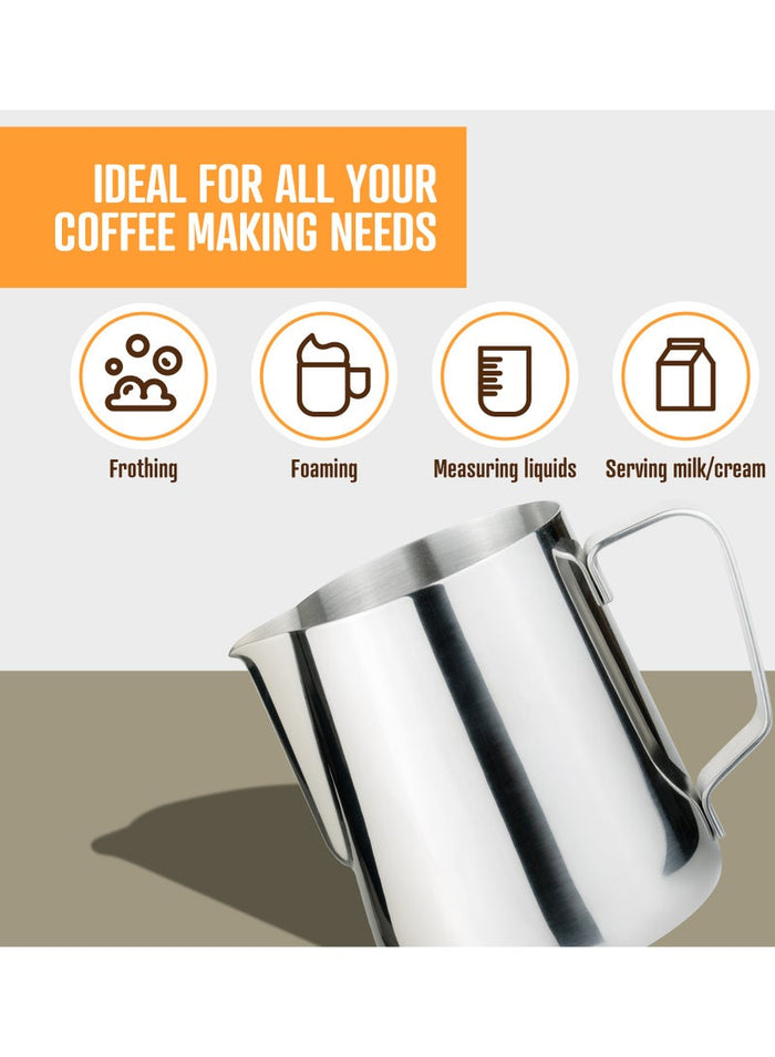 MMG Stainless Steel Milk Frother Pitcher Milk Frothing Coffee Cup, Perfect Pitcher for Espresso Latt