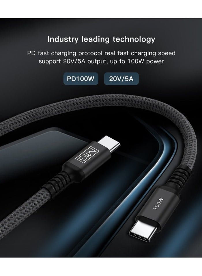 MMG USB C Braided Cable 100W, USB-C to USB-C 1 meter, USB C Charger Cable for iPhone 15, Mac Book Pr