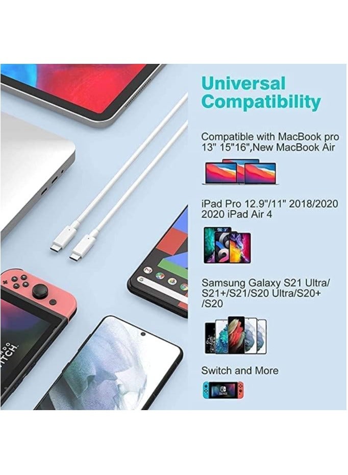 MMG USB C Cable 60W, USB-C to USB-C Cable 1 meter, USB C Charger Cable for iPhone 15, Mac Book Pro 2