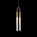 Modern Brass Gold Twin Tube Pendant Light