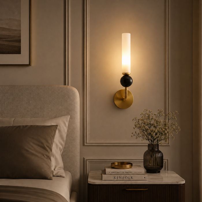 Modern Brass Marble Column Wall Lamp