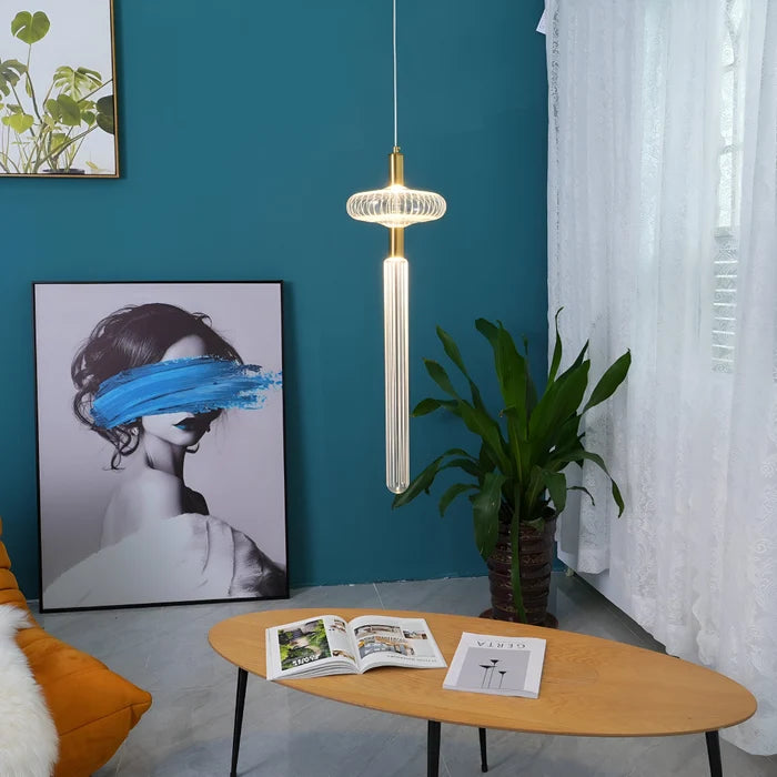 Modern Fluted Clear Glass Pendant Light