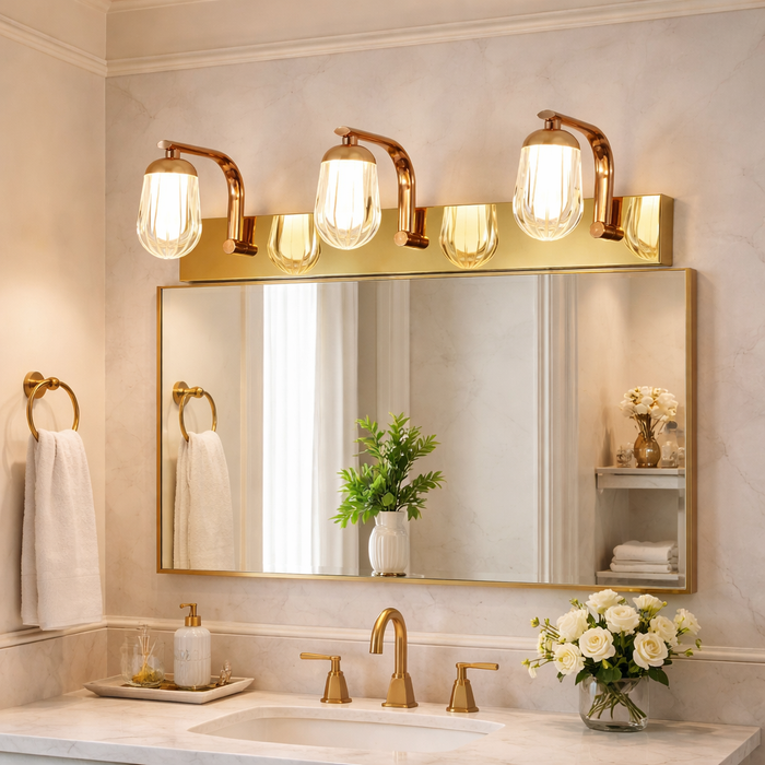 Modern Golden Crystal Vanity Wall Lamp
