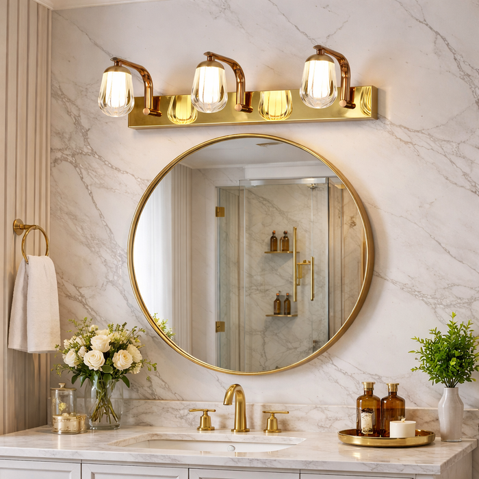Modern Golden Crystal Vanity Wall Lamp