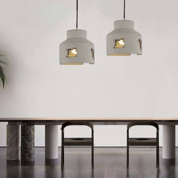 Modern Muse (Wide) Natural Cement Pendant