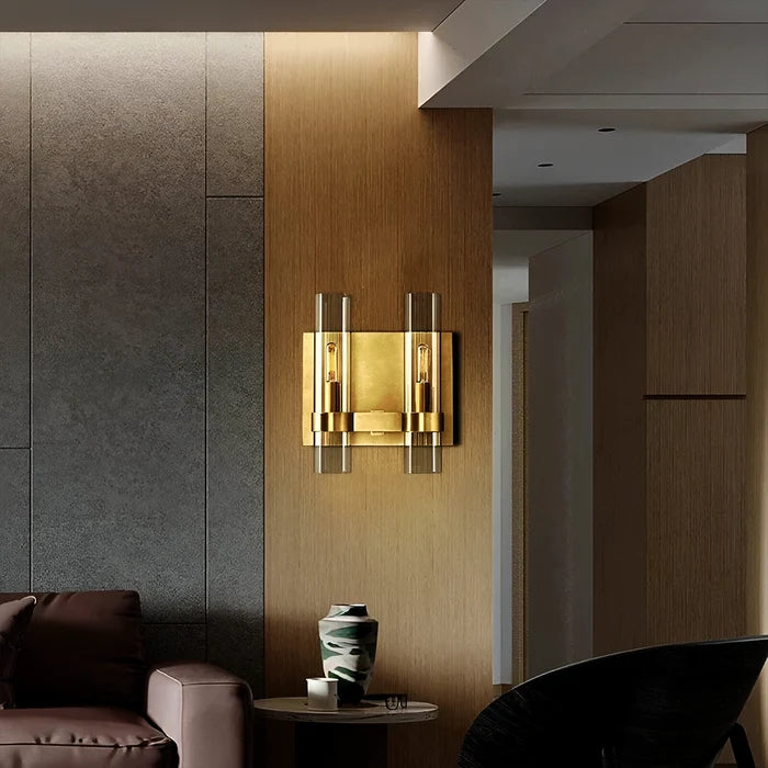 Modern Twin Cylinder Glass Wall Light