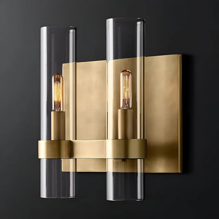 Modern Twin Cylinder Glass Wall Light