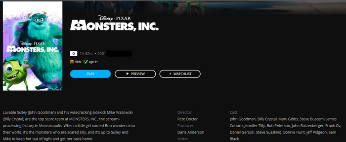 Monsters, Inc. 4K Digital Code (2001) (Redeems in Movies Anywhere; 4K Vudu Fandango at Home & 4K iTunes Apple TV Transfer From Movies Anywhere)