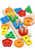 Montessori Toys for 1 to 3-Year-Old Boys Girls Toddlers, Wooden Sorting & Stacking Toys