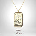 Moon Tarot Card Gold Necklace
